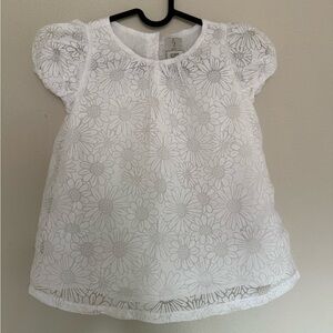 Joie White Floral Lace Girls Blouse
